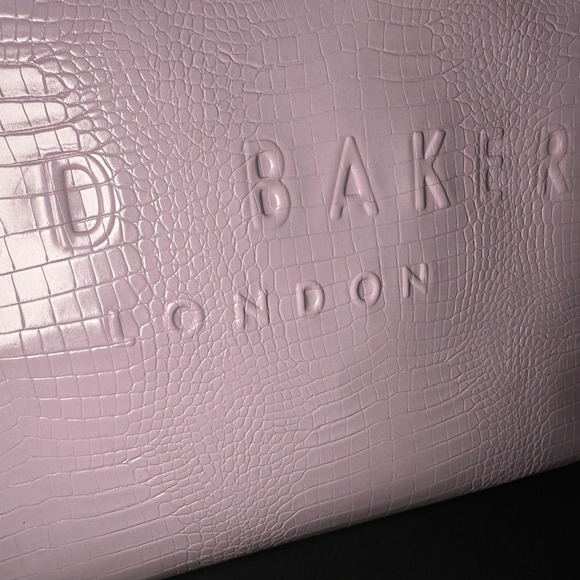 Ted Baker Tote Bag Large Croc Embossed Lilac Pink The Icon Tote London Barbiecor - Picture 8 of 14